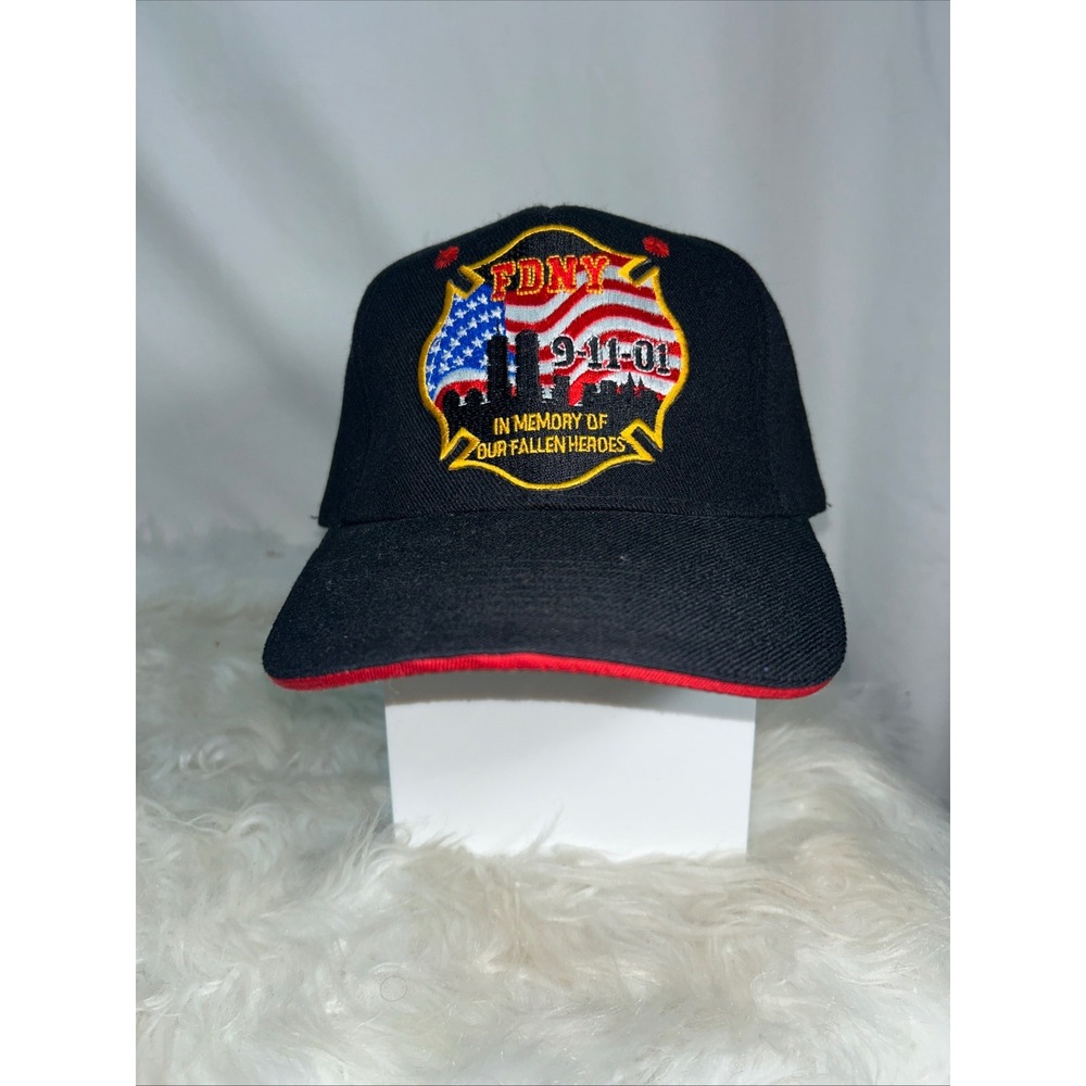 FDNY 9-11-01 Memorial Hat Black In Memory of Our Fallen Heroes Adjustable Cap
